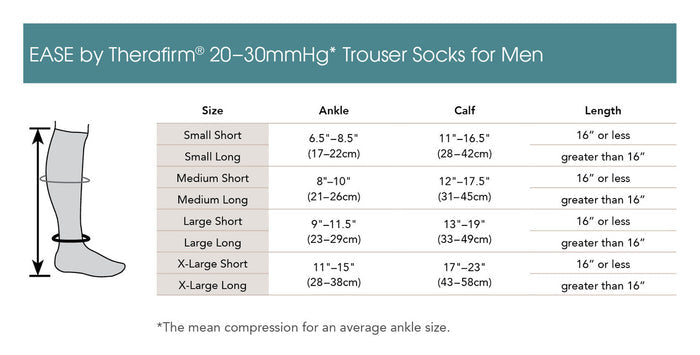 EASE by Therafirm® Moderate Support Mens Trouser Socks 20-30mmHg