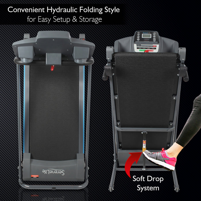 Electric Folding Treadmill, Bluetooth Sync, Manual Incline, Compact Design