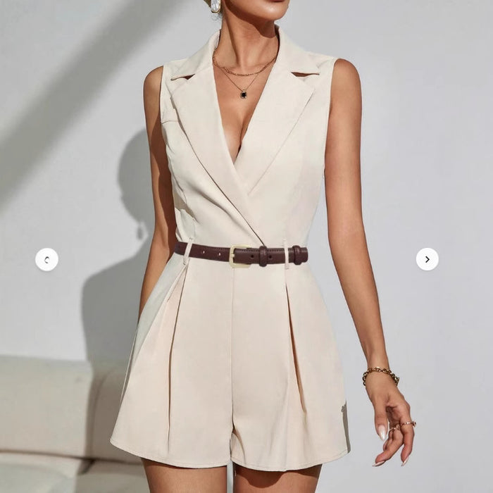 Elegant Commuter Pleated Short-Style Wide-Leg Jumpsuit 🇨🇳