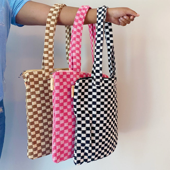 Ellison+Young Check Yourself Zipped Tote Bag