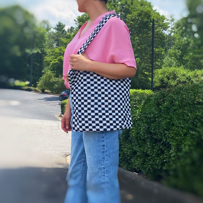 Ellison+Young Check Yourself Zipped Tote Bag
