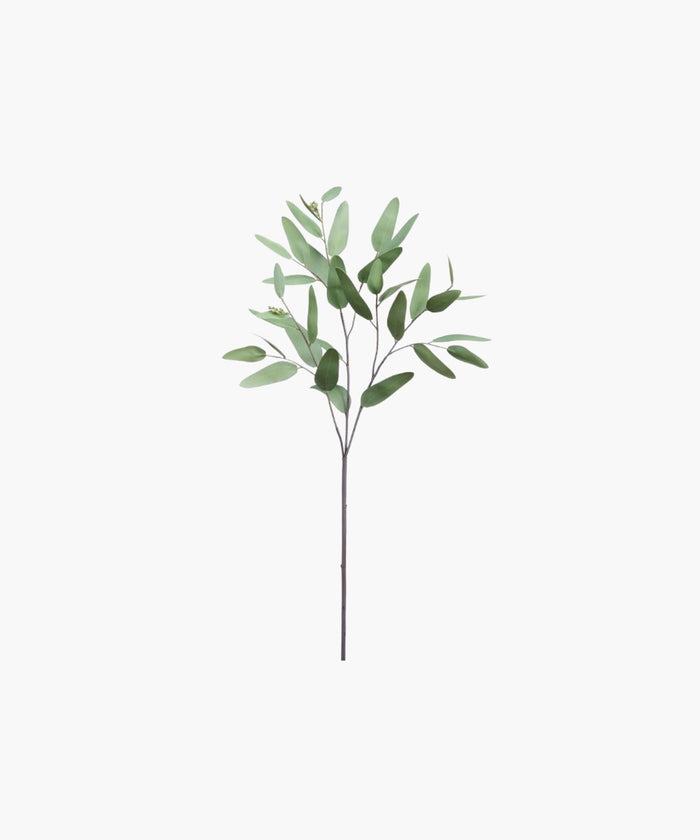 A single artificial eucalyptus stem with green leaves. | SW Home
