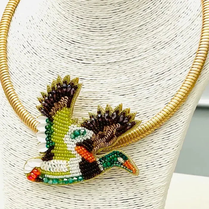 Fall - Mallard Necklace (Green/Brown)