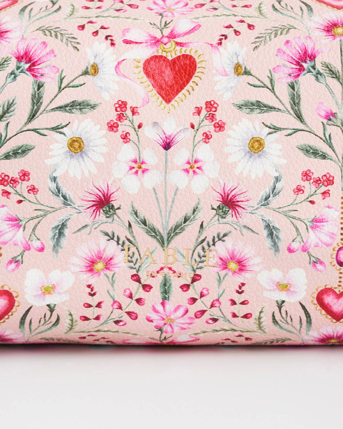 Floral Heart Pink Pouch