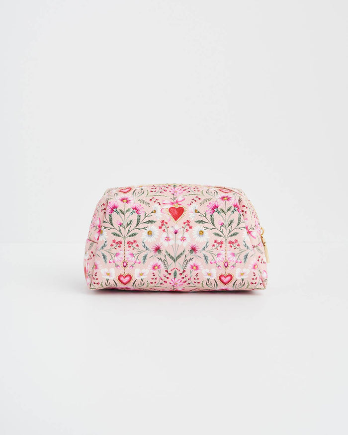 Floral Heart Pink Pouch