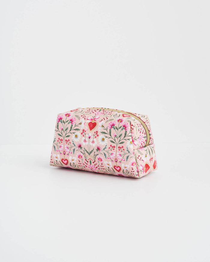 Floral Heart Pink Pouch