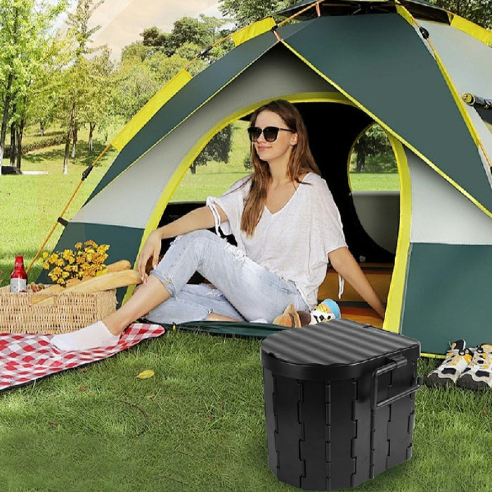 Folding Toilet Car Outdoor Travel Potty Portable for Camping Hiking Beach with 12 Garbage Bags 🇬🇧