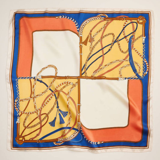 Frem NYC Equestrian Chain Print Satin Scarf - Multiple Colors!
