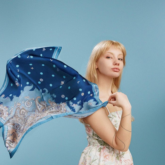 Frem NYC Paisley Polka Dot Satin Scarf - Multiple Colors!