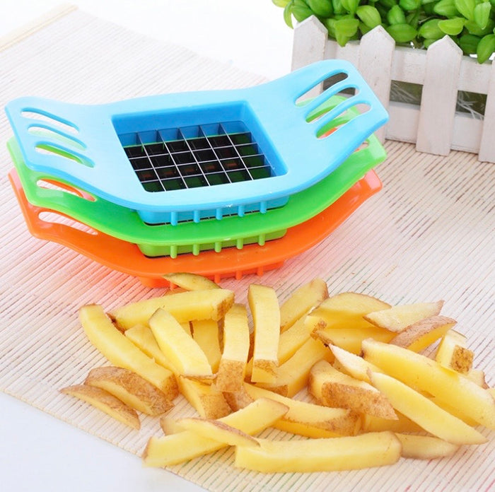 French Fry Potato Chipper Vegetable Fruit Cutter and Chopper Useful Kitchen Tool Random Colours 🇬🇧