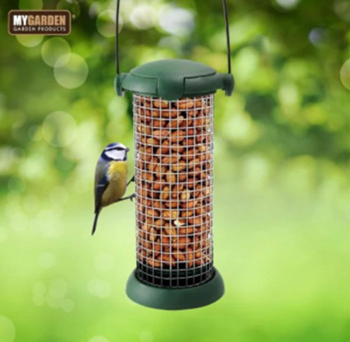 Garden Hanging Bird Peanut Feeder 19.5 x 9.5 cm - Green 🇬🇧
