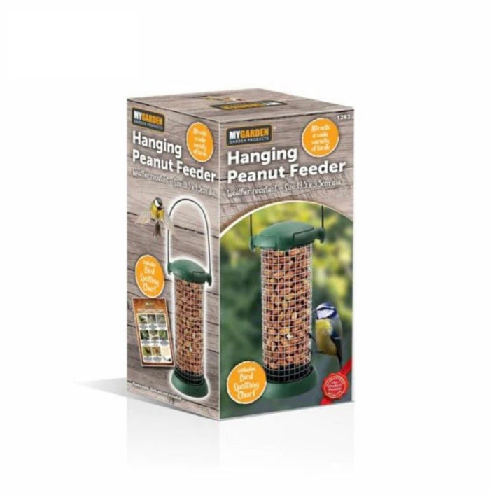 Garden Hanging Bird Peanut Feeder 19.5 x 9.5 cm - Green 🇬🇧