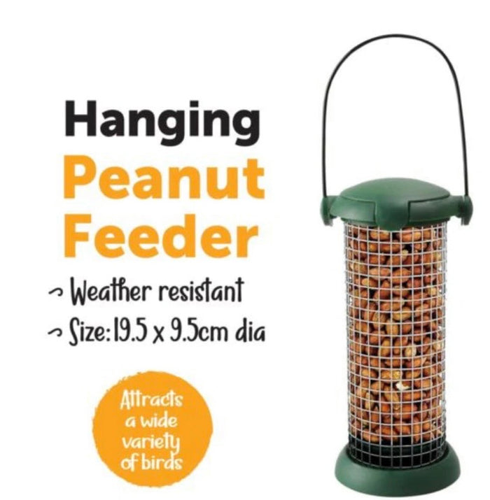 Garden Hanging Bird Peanut Feeder 19.5 x 9.5 cm - Green 🇬🇧