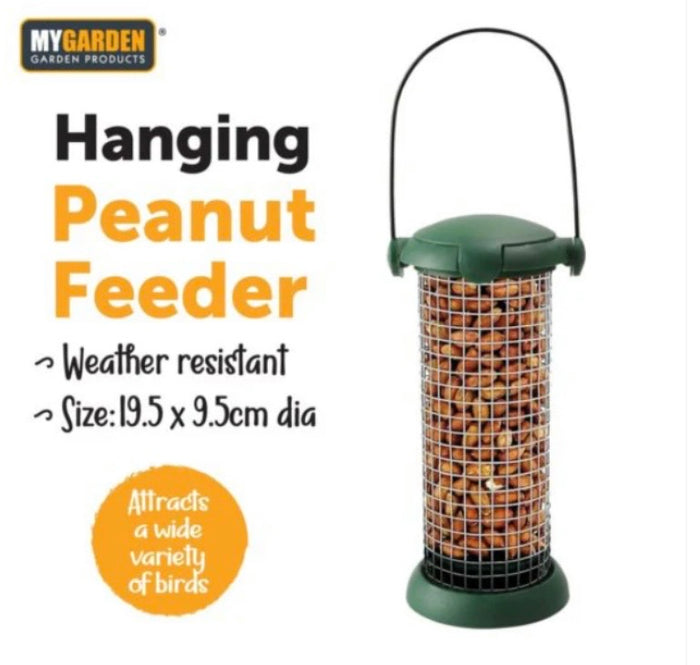 Garden Hanging Bird Peanut Feeder 19.5 x 9.5 cm - Green 🇬🇧