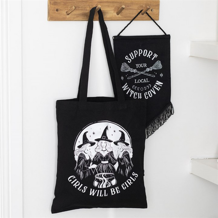 Girls Will Be Girls Witchy Polycotton Tote Bag 🇬🇧