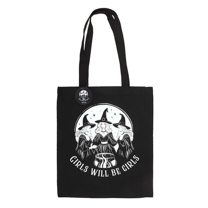 Girls Will Be Girls Witchy Polycotton Tote Bag 🇬🇧