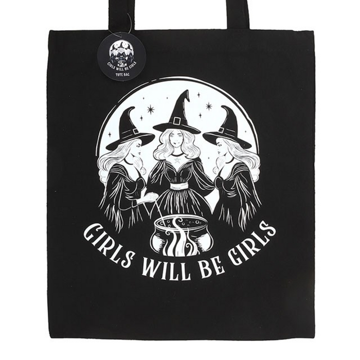 Girls Will Be Girls Witchy Polycotton Tote Bag 🇬🇧
