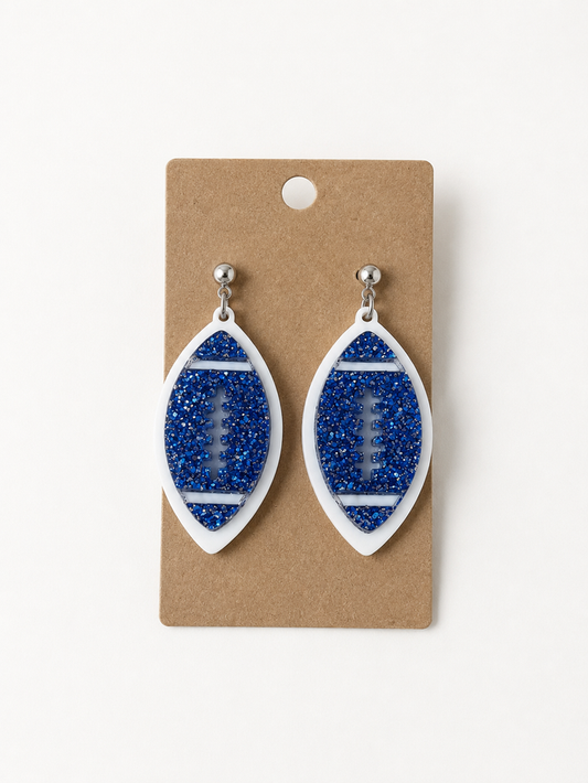 Glitter Football Earrings