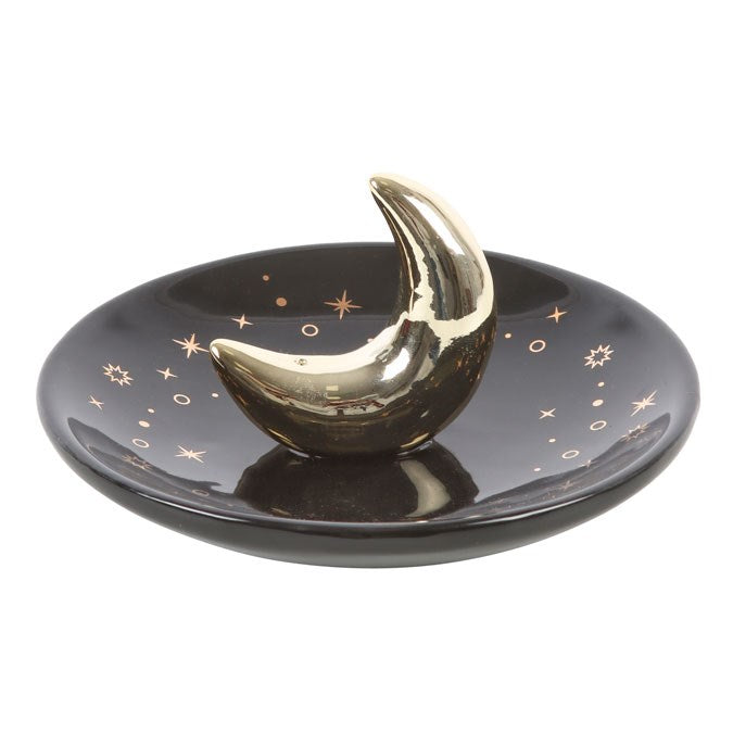 Gold Crescent Moon Incense Stick Holder 🇬🇧