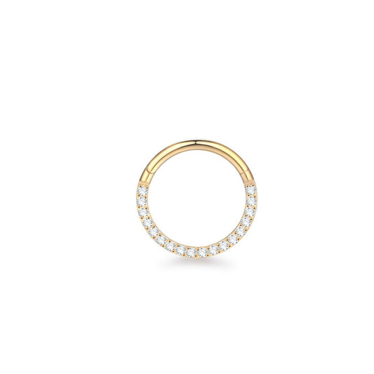 Gold Titanium Front CZ Hinged ring 6mm / Gold / Titanium Hinged Ring