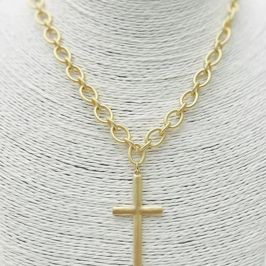 Golden - Traditional Cross Necklace