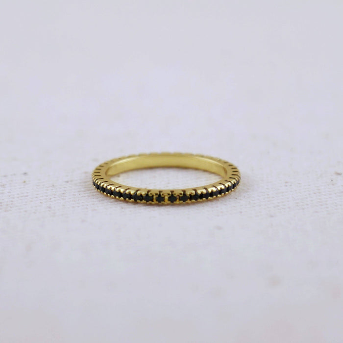 GoldFi 18k Gold Filled Colored Eternity Micro Cubic Zirconia Stone Ring
