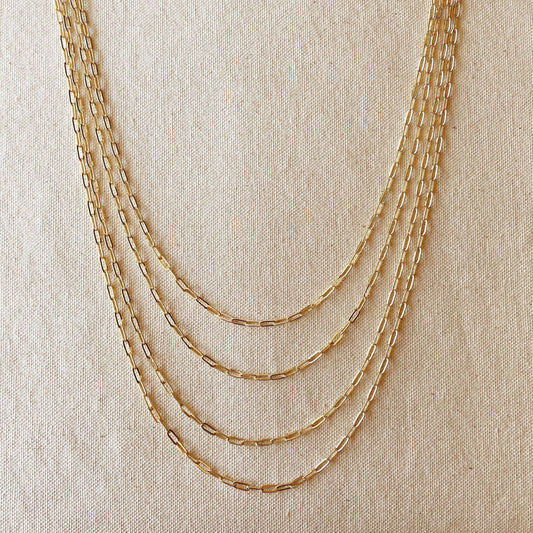 GoldFi 18k Gold Filled Short Link Paperclip Chain