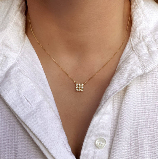 GoldFi Cubic Zircon Cluster  Necklace