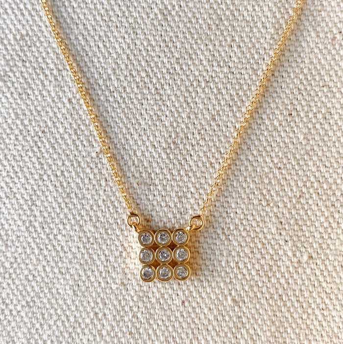GoldFi Cubic Zircon Cluster  Necklace