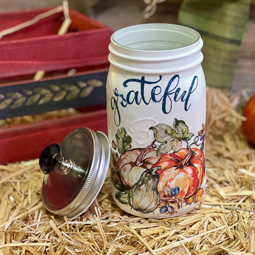 Grateful Decoupaged Jar