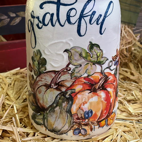 Grateful Decoupaged Jar