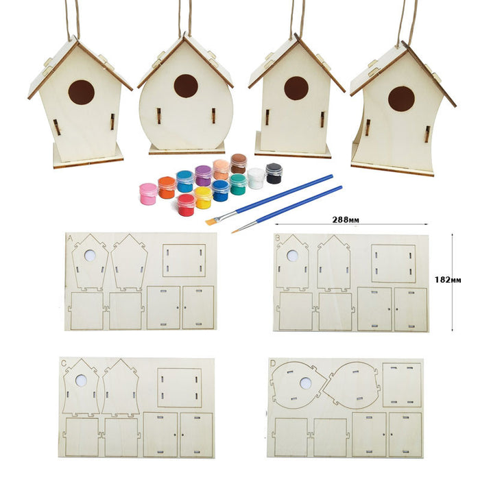 Hand Painted Wooden Bird House Indoor And Outdoor Pendant 🇨🇳