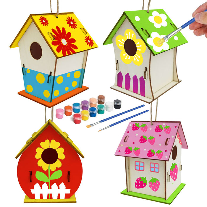 Hand Painted Wooden Bird House Indoor And Outdoor Pendant 🇨🇳