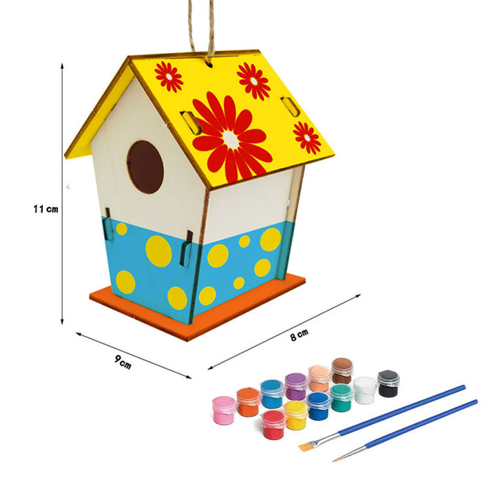 Hand Painted Wooden Bird House Indoor And Outdoor Pendant 🇨🇳