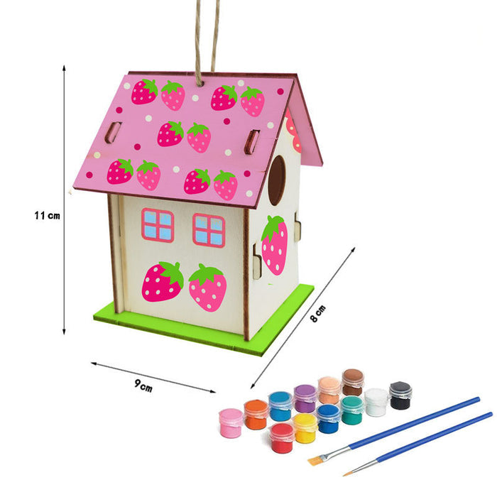 Hand Painted Wooden Bird House Indoor And Outdoor Pendant 🇨🇳