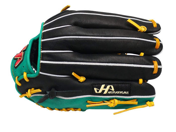 HATAKEYAMA Classic Series 12.75 inch Left Hand Throw Outfielder Glove - Black/Green #5