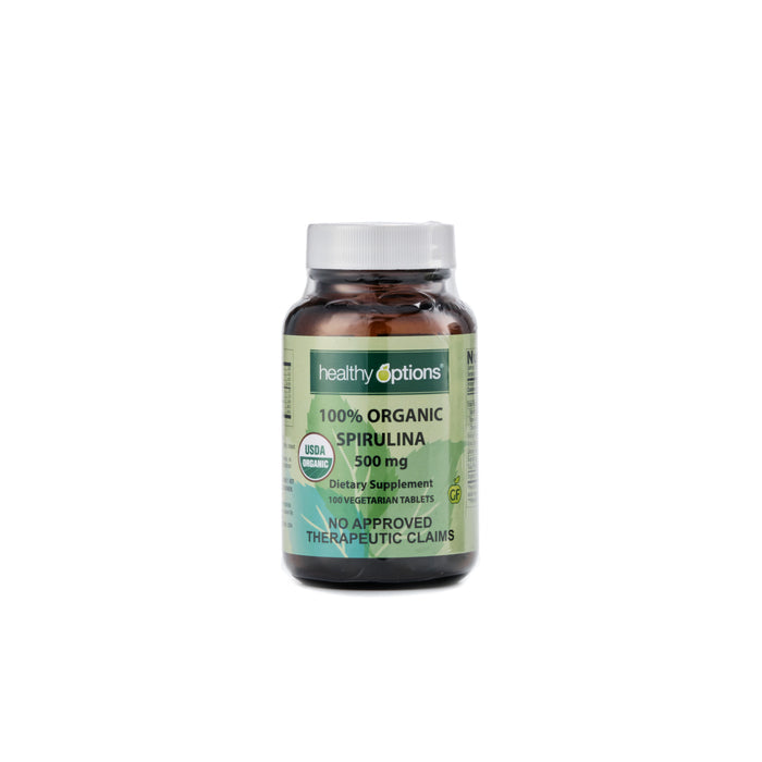 Healthy Options Organic Spirulina 500mg 100 Tablets