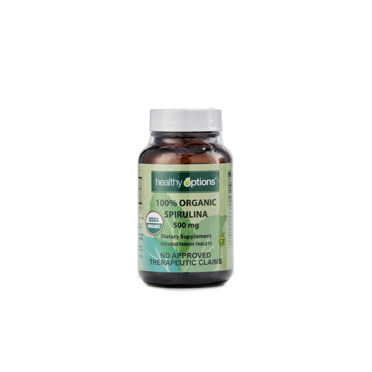 Healthy Options Organic Spirulina 500mg 100 Tablets