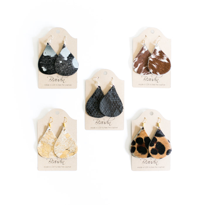 Hershey Cowhide/Leather Earrings