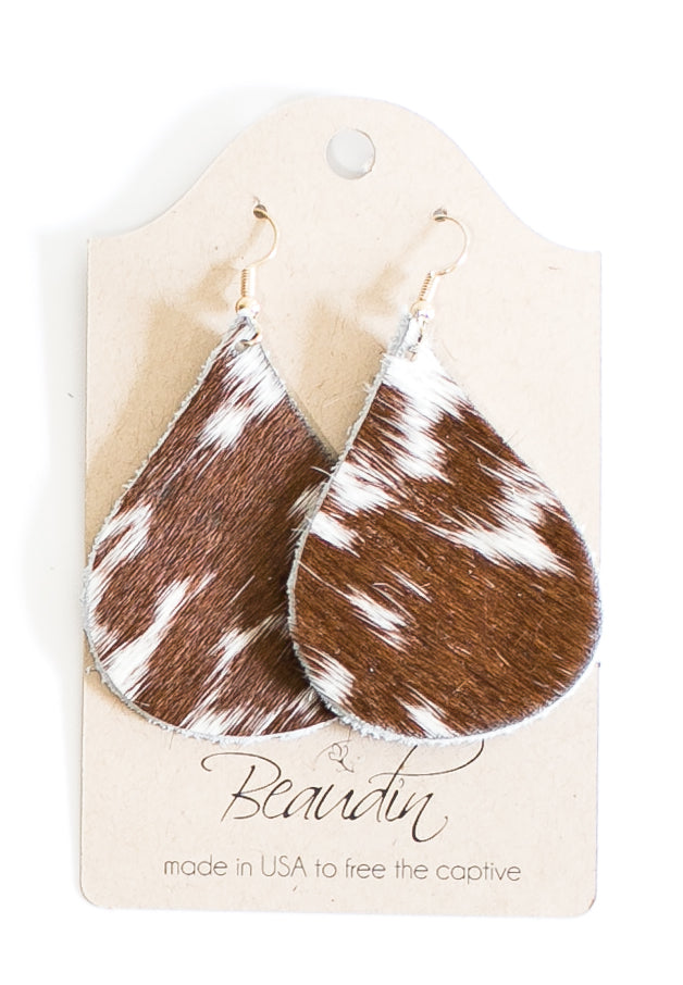 Hershey Cowhide/Leather Earrings