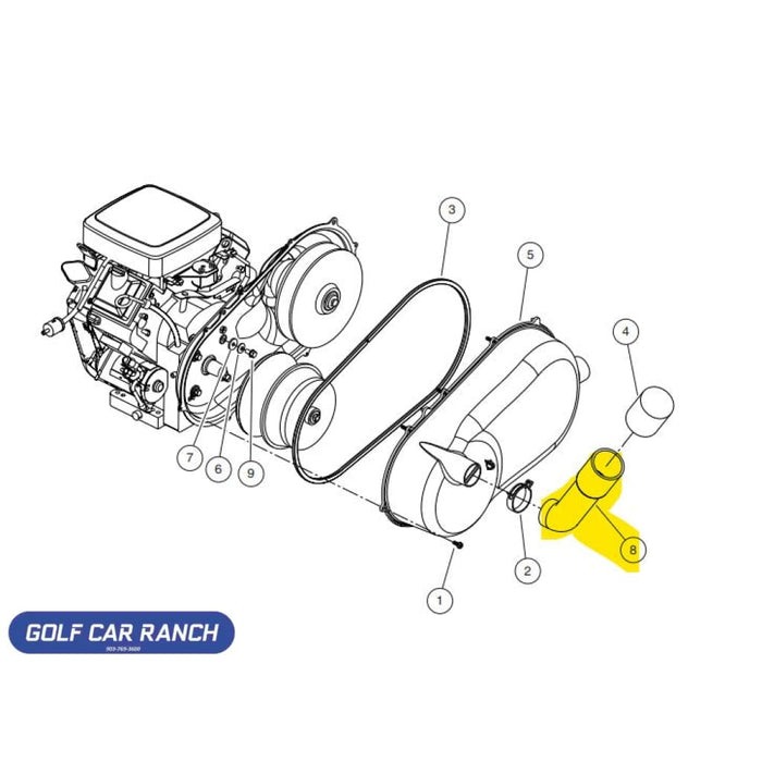 HOSE INTAKE CVT XRT950 - 103688201 CLUB CAR CA/XRT REPAIR PART