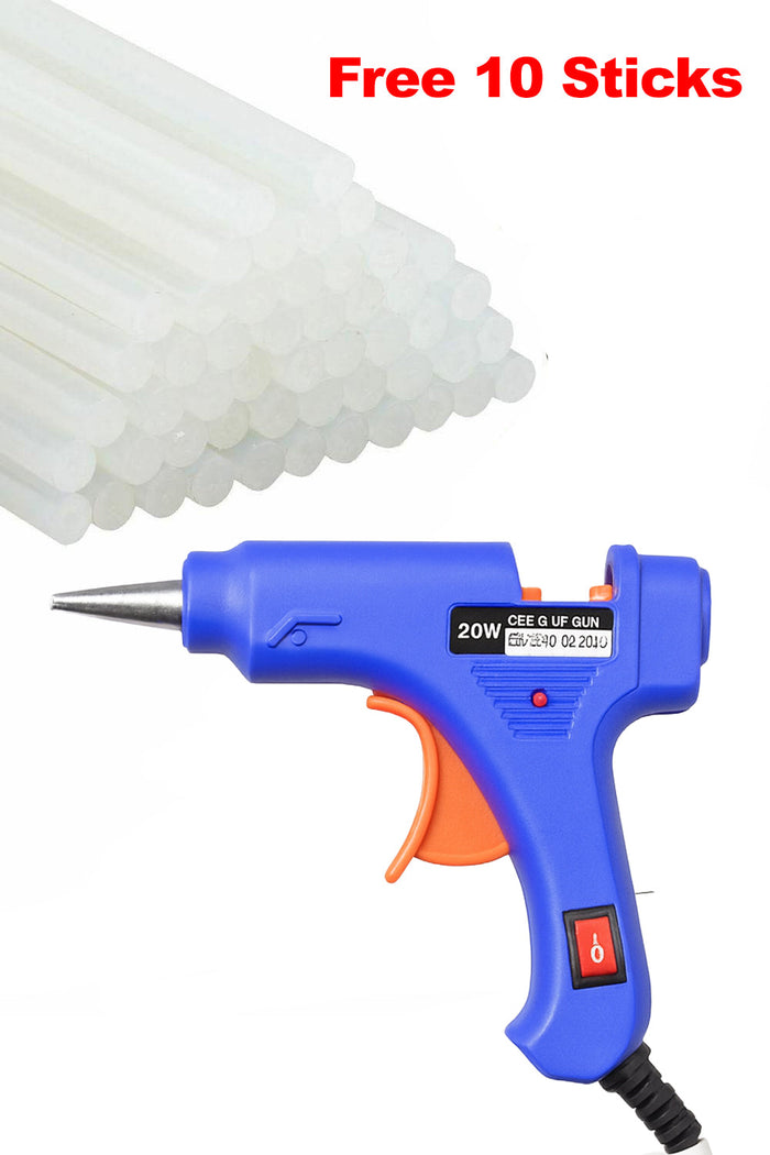 Hot Melt Glue Gun with 10 Glue Sticks – Quick Heating, Anti-Drip, DIY Craft & Repair Tool 🇬🇧