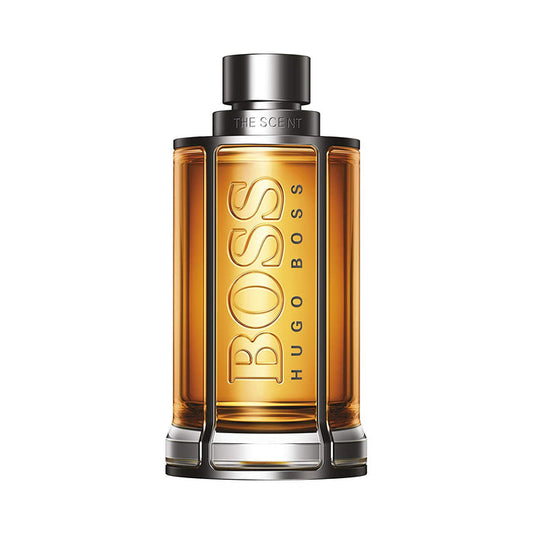 Hugo Boss The Scent EDT spray 200 ml bottle, men's fragrance with sleek packaging and modern design.