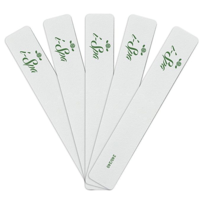 i-Spa White Square Nail File 240/240 | PACK OF 10