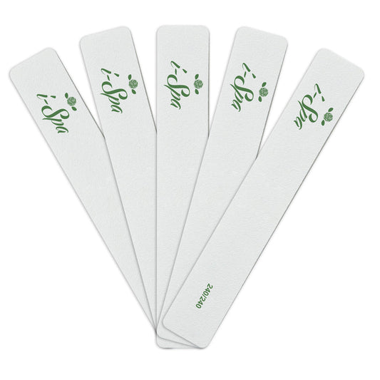 i-Spa White Square Nail File 240/240 | PACK OF 10