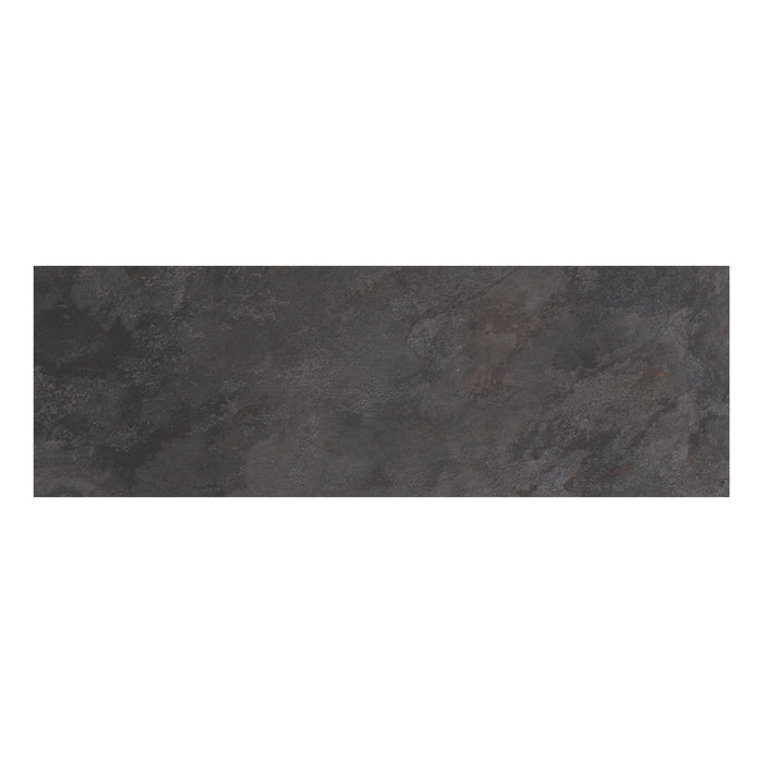 Rectangular dark gray tile on a white background
