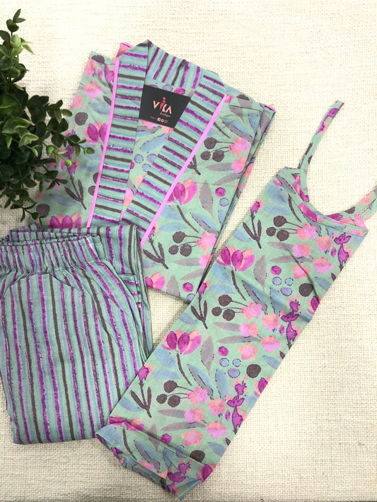 XL size Printed cotton co-ords