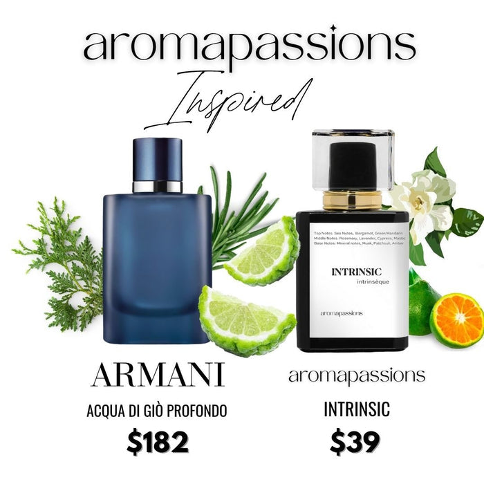 INTRINSIC | Inspired by GIORGIO ARMANI ACQUA DI GIO PROFONDO | Acqua Di Gio Profondo Dupe Pheromone Perfume - aromapassions