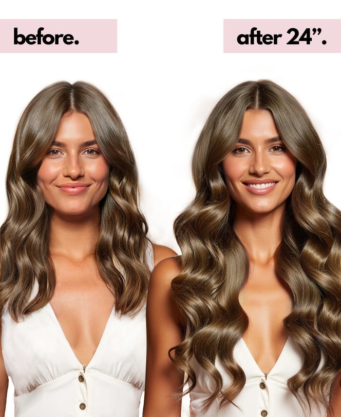 invisible clip-in hair extensions ash brown.