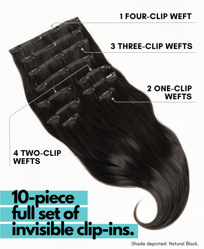 invisible clip-in hair extensions scandinavian highlights.